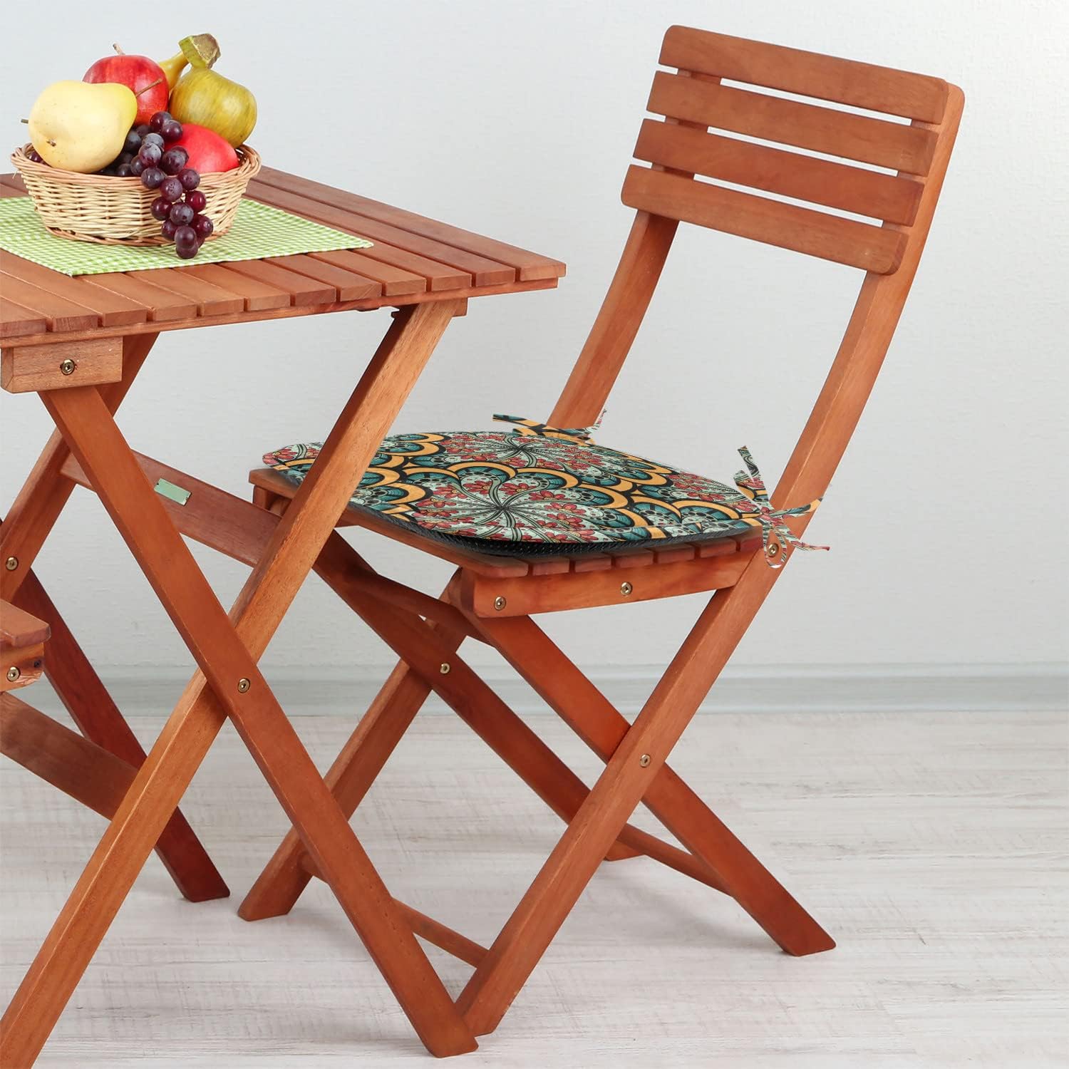 Ambesonne Juego de 6 cojines de asiento para silla, diseño de flores onduladas florecientes como arte de inspiración marroquí, acolchado de asiento