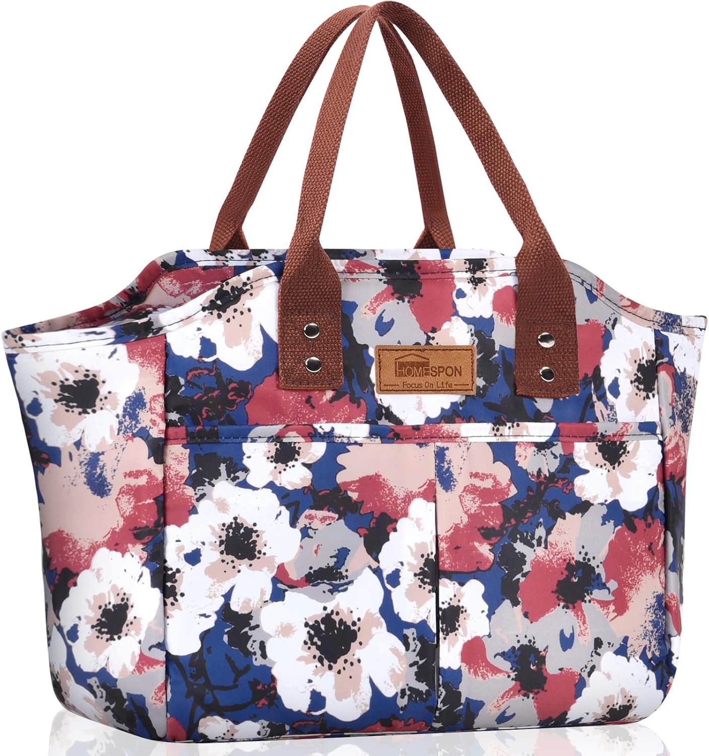 HOMESPON – Lonchera moderna, térmica para caliente y frío, reutilizable, con bolsillos, para mujeres y hombres, para el trabajo, para ir de compras
