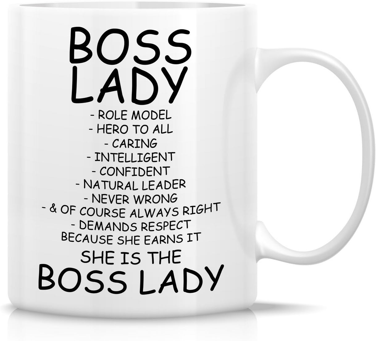 Retreez Taza divertida  Jefa Lady modelo a seguir Descripción del cuidado de las tazas de café de cerámica de 11 onzas  Divertido, sarcasmo,