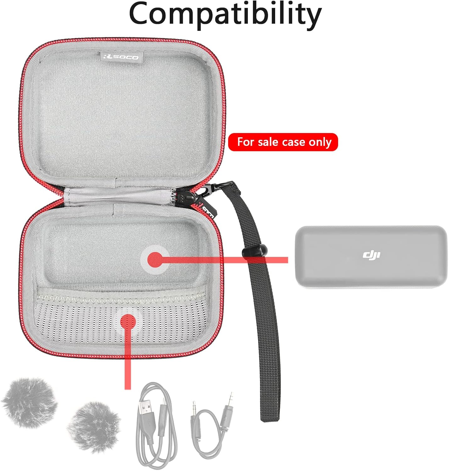 RLSOCO Estuche rígido para micrófono Lavalier inalámbrico DJI Mic (usando sin sacar)