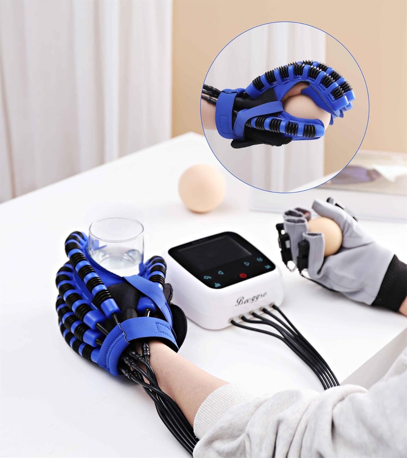 Nuevos guantes de robot de rehabilitación para recuperación de accidentes cerebrovasculares, 5 modos de entrenamiento, ajustes de tiempo