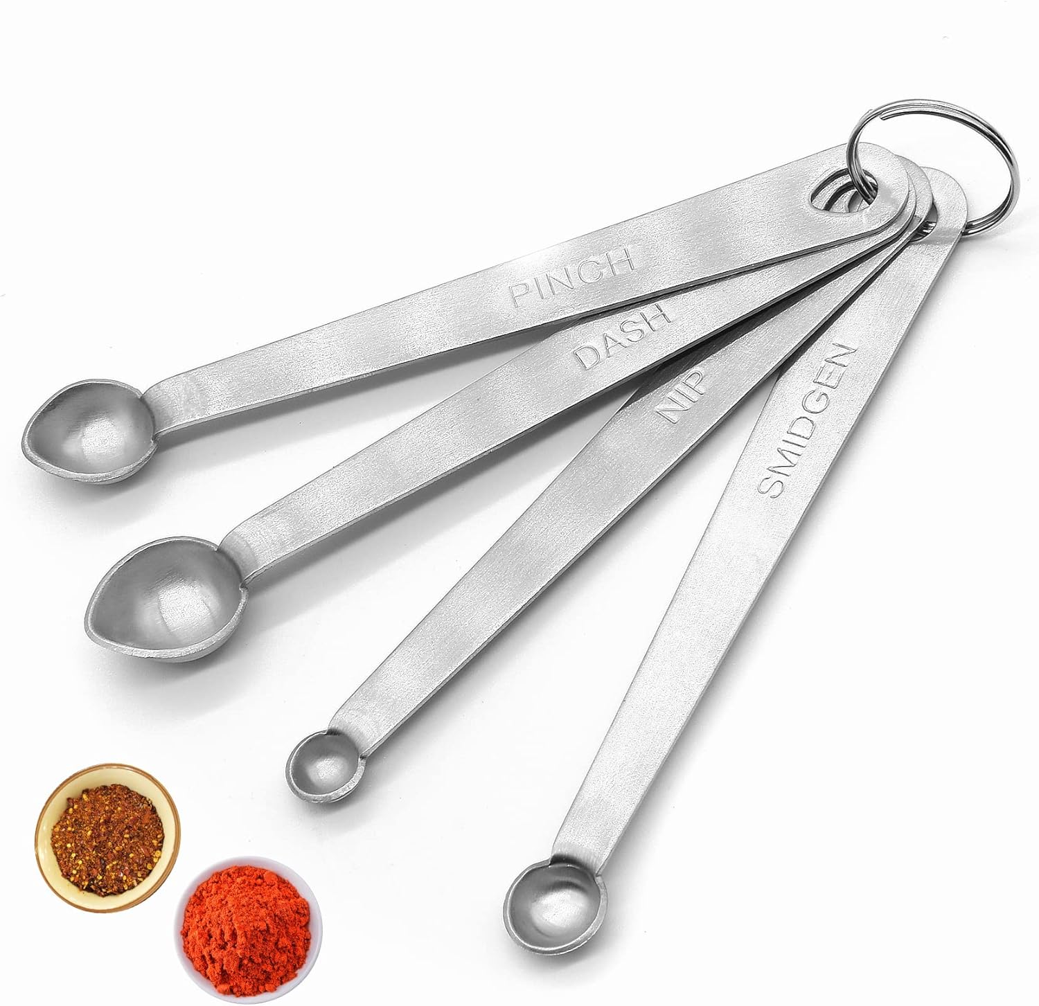 Juego de cucharas medidoras de acero inoxidable, mini cuchara medidora 164, 132, 116, 18, 14 cucharadita de metal cuchara medida para ingredientes