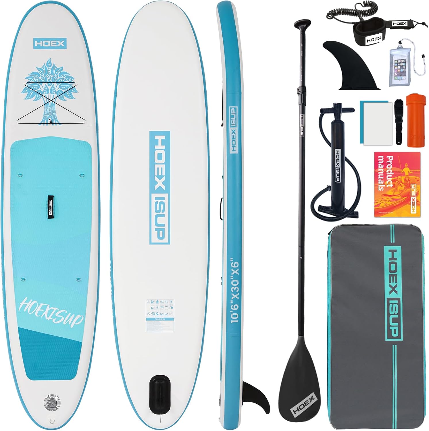 Tabla de remo inflable de pie, tablas de remo de 10 pies para adultos con accesorios y mochila de SUP de primera calidad, diseño amplio y estable,