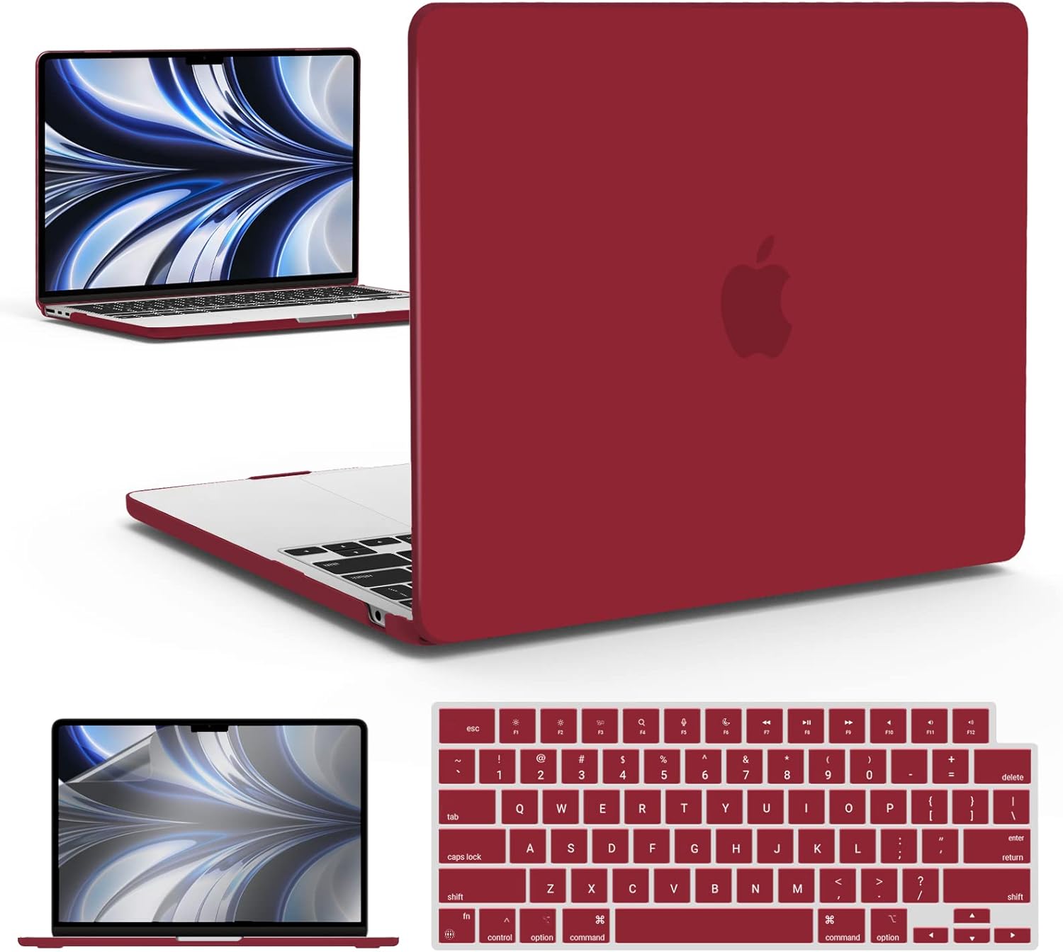 IBENZER Compatible con MacBook Air 2024 2023 de 15 pulgadas M3 A3114 M2 A2941, carcasa rígida, cubierta de teclado y película de pantalla para Mac