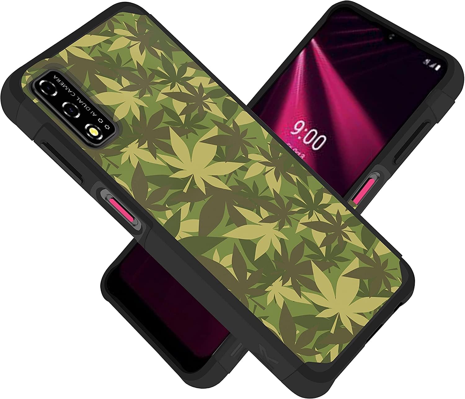 TJS Funda compatible con T-Mobile REVVL V 6.52″ 4GLTE (solo versión V, T-MobileMetro), funda híbrida de doble capa a prueba de golpes, protección