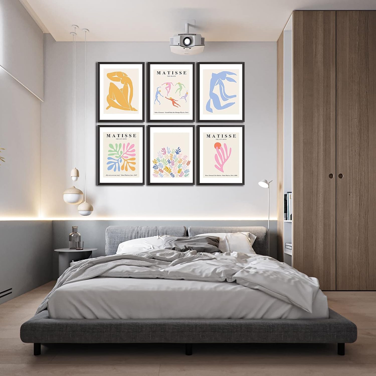 Comfrey Matisse – Juego de 6 pósteres de arte de pared, minimalista, arte de pared danés, pastel, estético, decoración de habitación para sala de