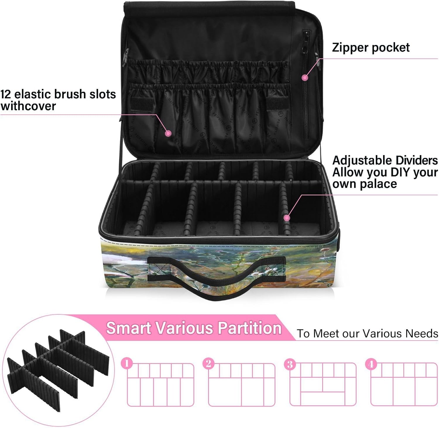 Green Grass portable travel makeup cosmetic travel bag for women toiletry bag women makeup bag medium cosmetiquera de viaje para hombre men mens