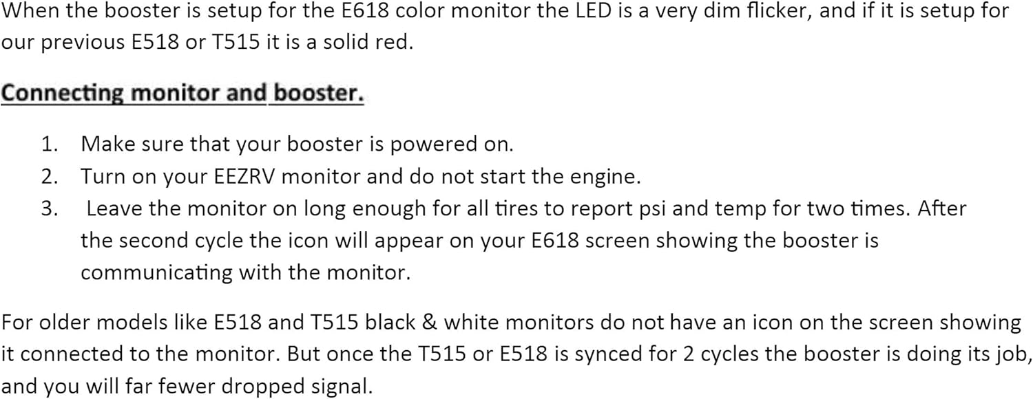 EEZ RV Products EEZTire – Repetidor TPMS (Booster) para sistema de monitoreo de presión de neumáticos compatible con sistemas T515, E518, E520, E618