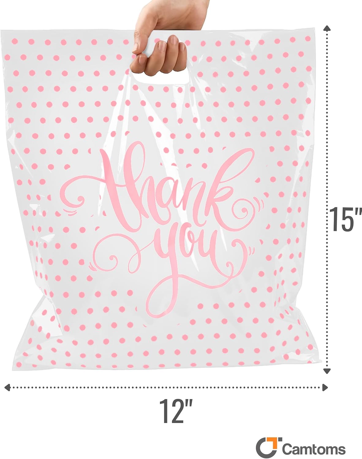 Camtoms Bolsas de agradecimiento para negocios  Bolsas de plástico con asas  Bolsas de compras de plástico para pequeñas empresas  Pequeñas bolsas