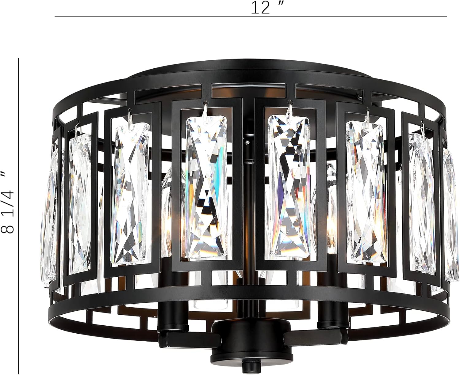 Lámpara de techo de cristal empotrada para dormitorio, isla de cocina, lámpara de techo negra de 3 luces para comedor