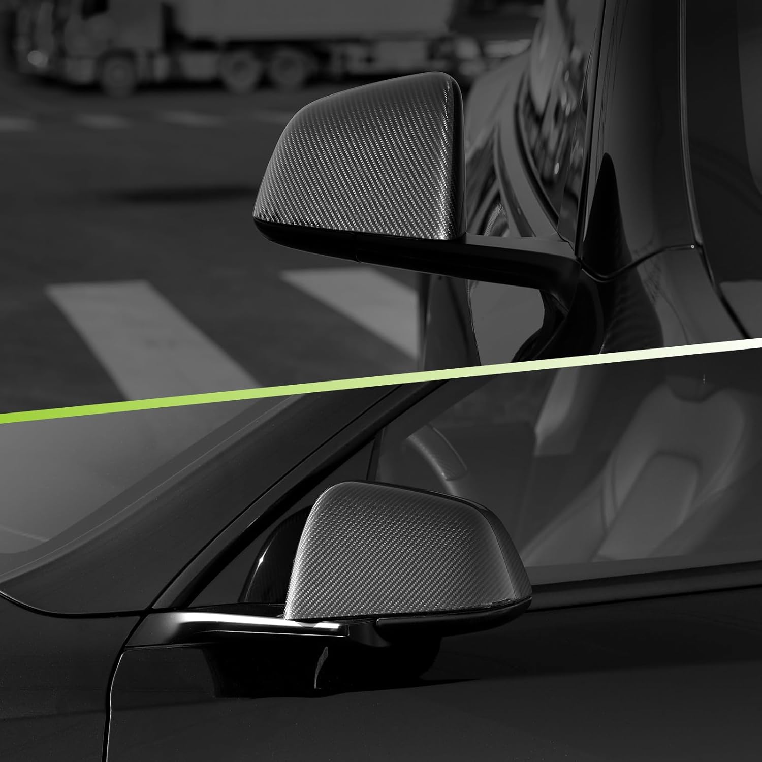 Cubierta de espejo lateral Tesla modelo Y, 2 piezas, cubierta de espejo retrovisor de fibra de carbono real para 2017-2023 Tesla Model Y Tapa de