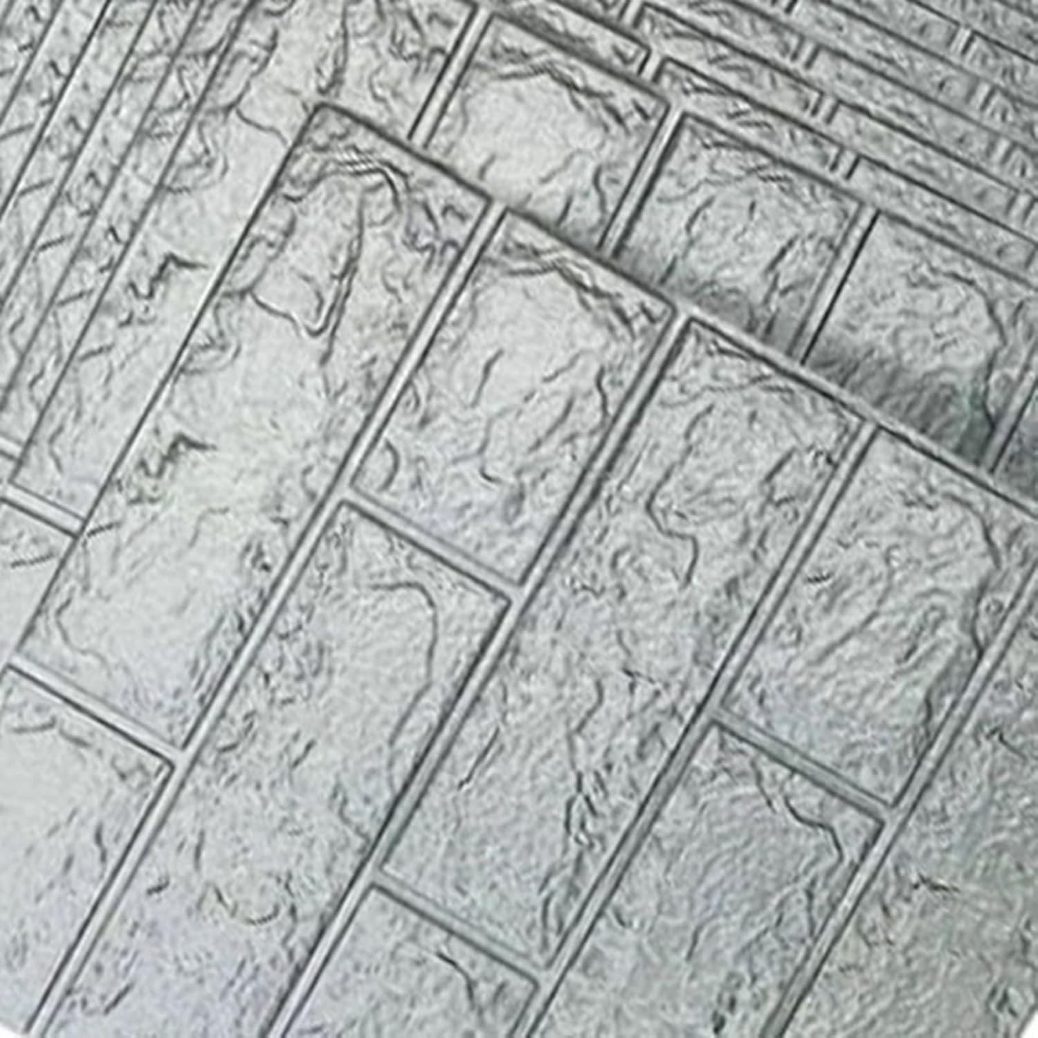 12 piezas de papel tapiz de ladrillo 3D, papel tapiz de ladrillo 3D para despegar y pegar, color negro y gris, autoadhesivo, impermeable, paneles de