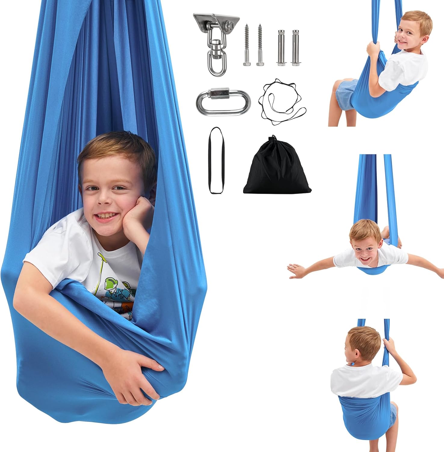 Columpio sensorial, columpio de terapia para niños con necesidades especiales (herramientas incluidas), columpio de hamaca, ayuda para TDAH,