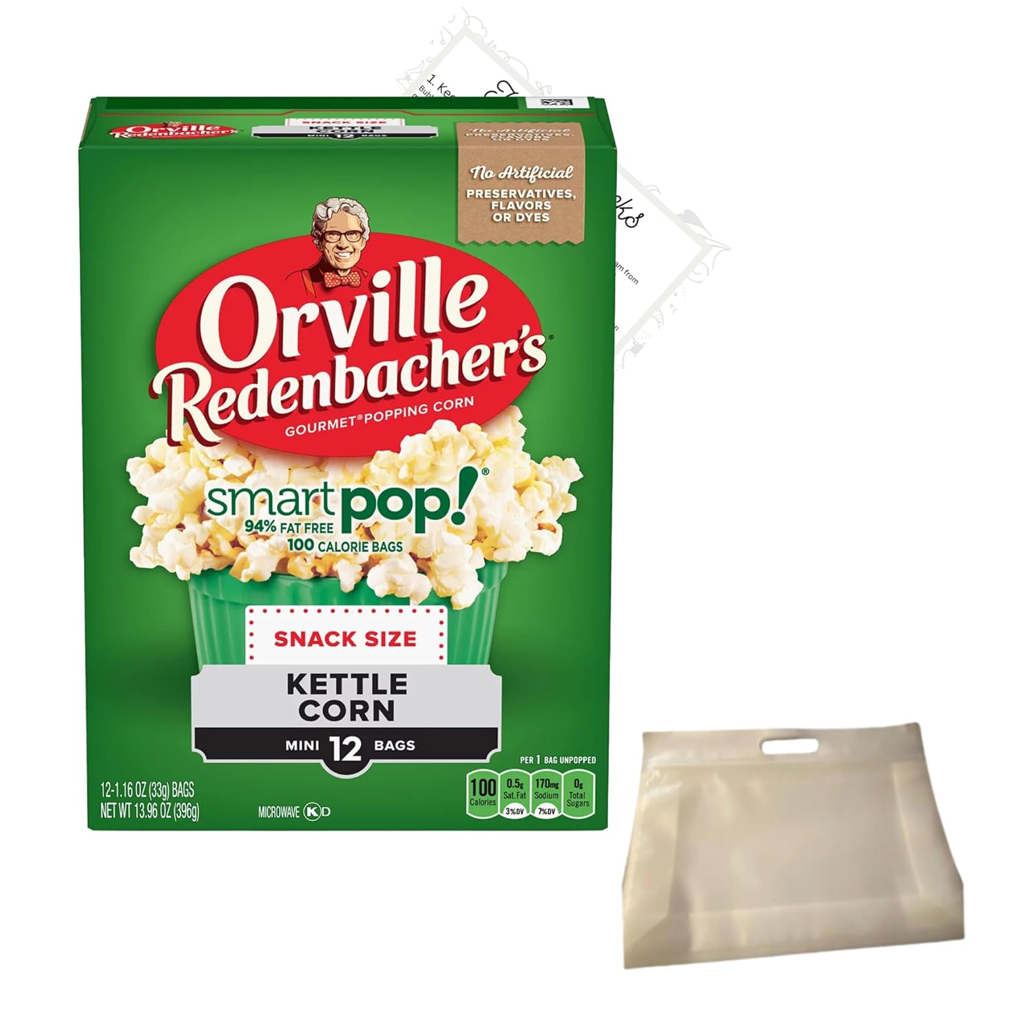 AMCIENT – Paquete de bolsas individuales Smart Pop Popcorn  Orville Redenbacher Popcorn  Smart Pop! Mini bolsas de 12 unidades con bolsa
