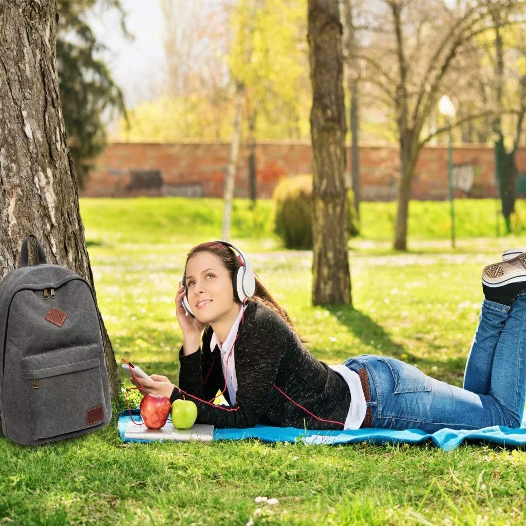 Mochila de lona para laptop, mochila duradera, bolsa de viaje para hombres y mujeres.., Gris