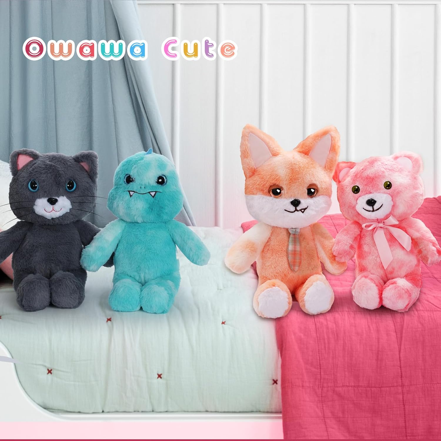 Juguete de peluche de la serie Owawa de 14 pulgadas, regalos de prechoo suaves y esponjosos para niños. Selección de animales de peluche y juguetes