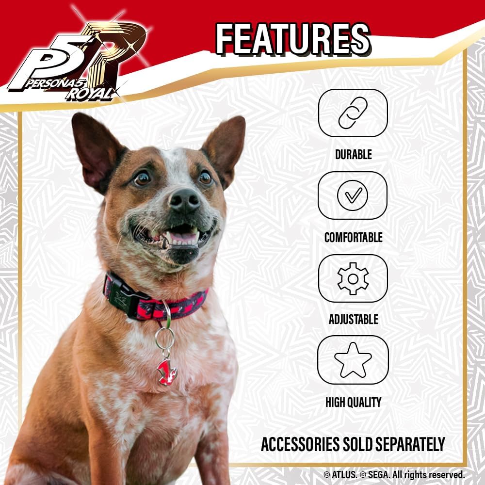 Persona 5 – Collar para perros grandes, medianos y XS y pequeños, con licencia oficial del anime, collar de perro de anime Persona 5 Royal Phantom