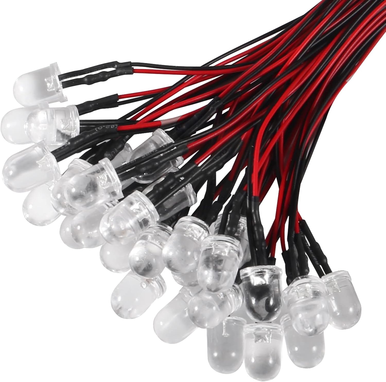 30 unidades de diodos emisores de luces LED de 0.394 pulgadas preconectados CC 12 V color verde LED ultra brillantes diodos emisores de luz LED luz