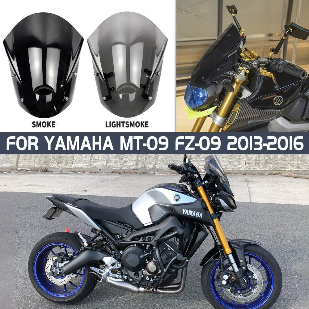 Parabrisas de motocicleta deflectores de viento con soporte de montaje para 2013 2014 2015 2016 Ya-maha MT-09 FZ-09 MT09 FZ09 MT FZ 09 Accesorios