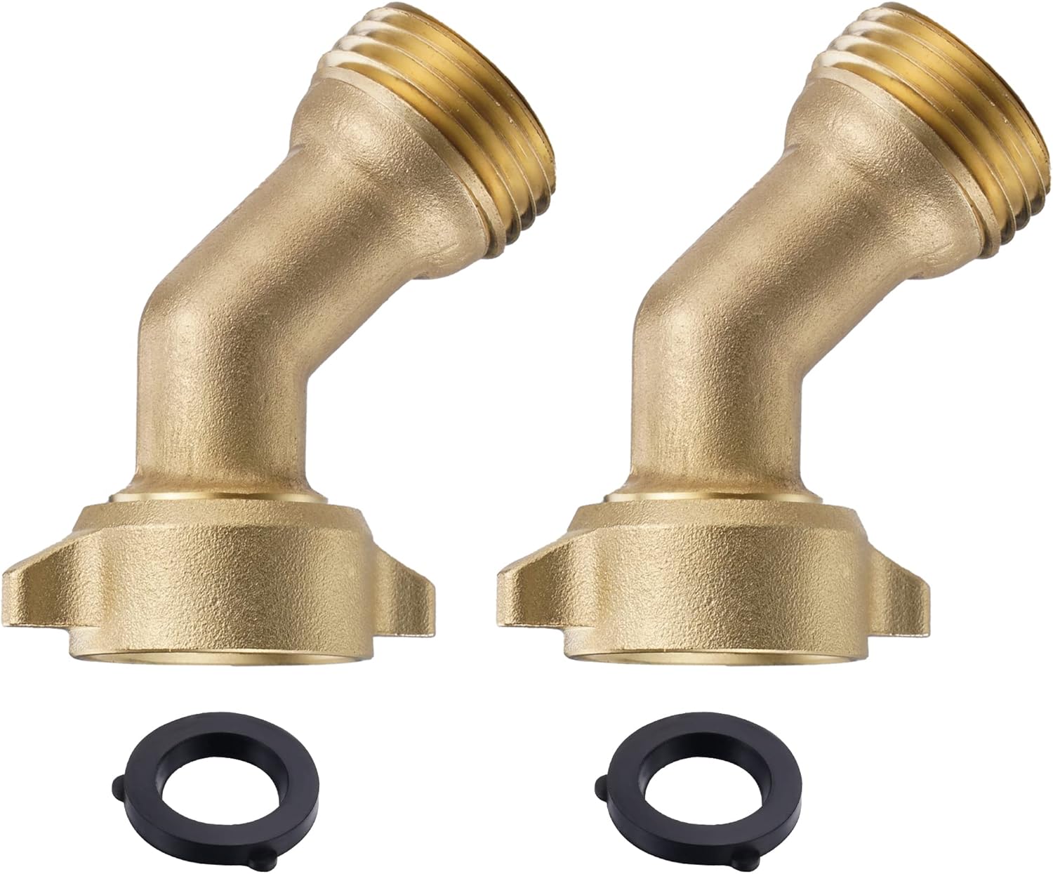Codo de manguera de 45 grados, conector de manguera de jardín de 34 pulgadas, accesorios de latón macizo para entrada de agua dulce de RV, conexión