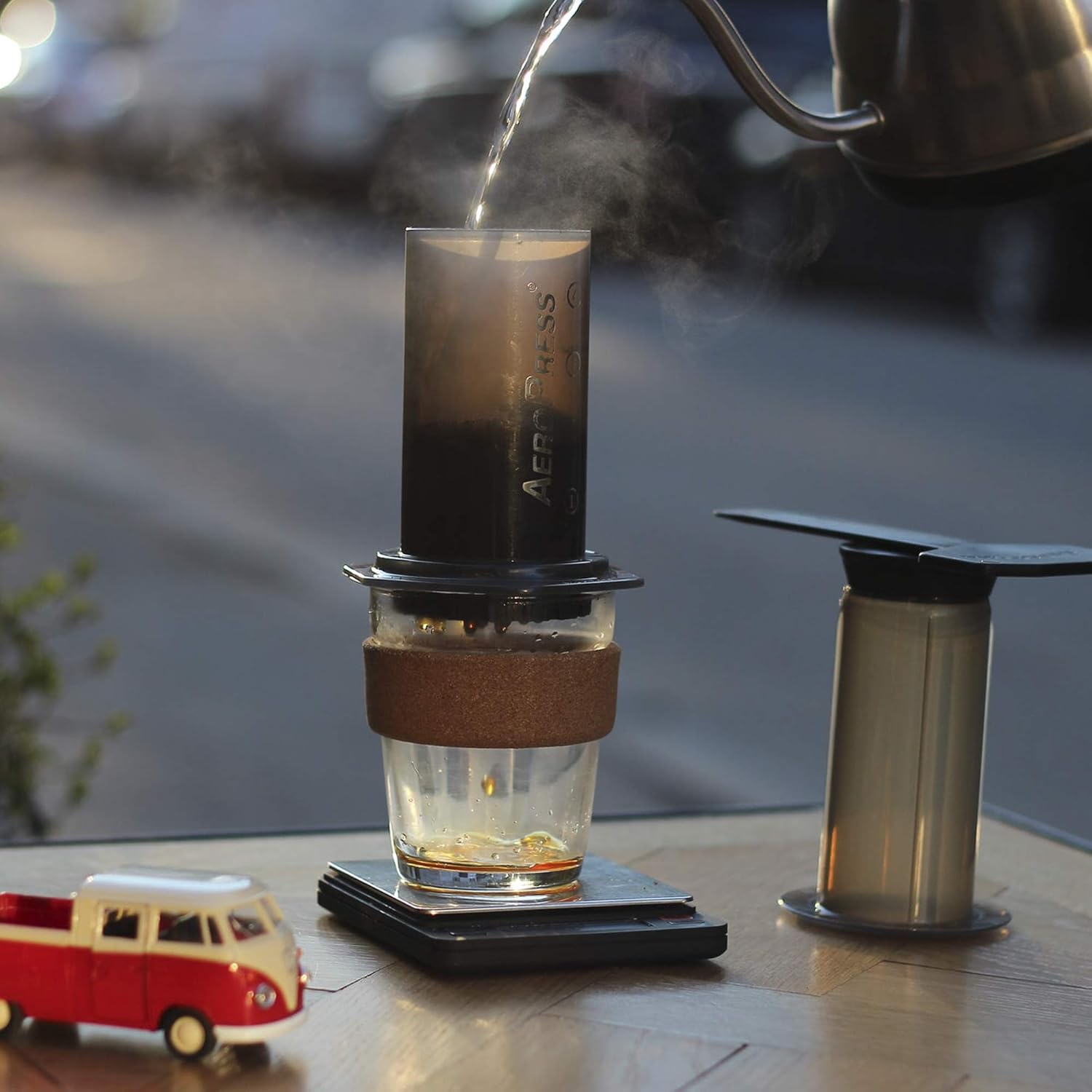 Tapa de filtro de control de flujo con filtro de metal reutilizable para cafetera AeroPress, tapa de filtro antigoteo para prensa de café portátil