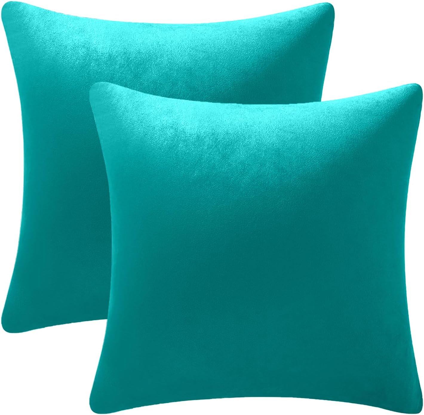 Juego de 2 fundas de almohada de terciopelo de 20 x 20 pulgadas para sofá, fundas de almohada decorativas acogedoras color verde azulado de 20 x 20