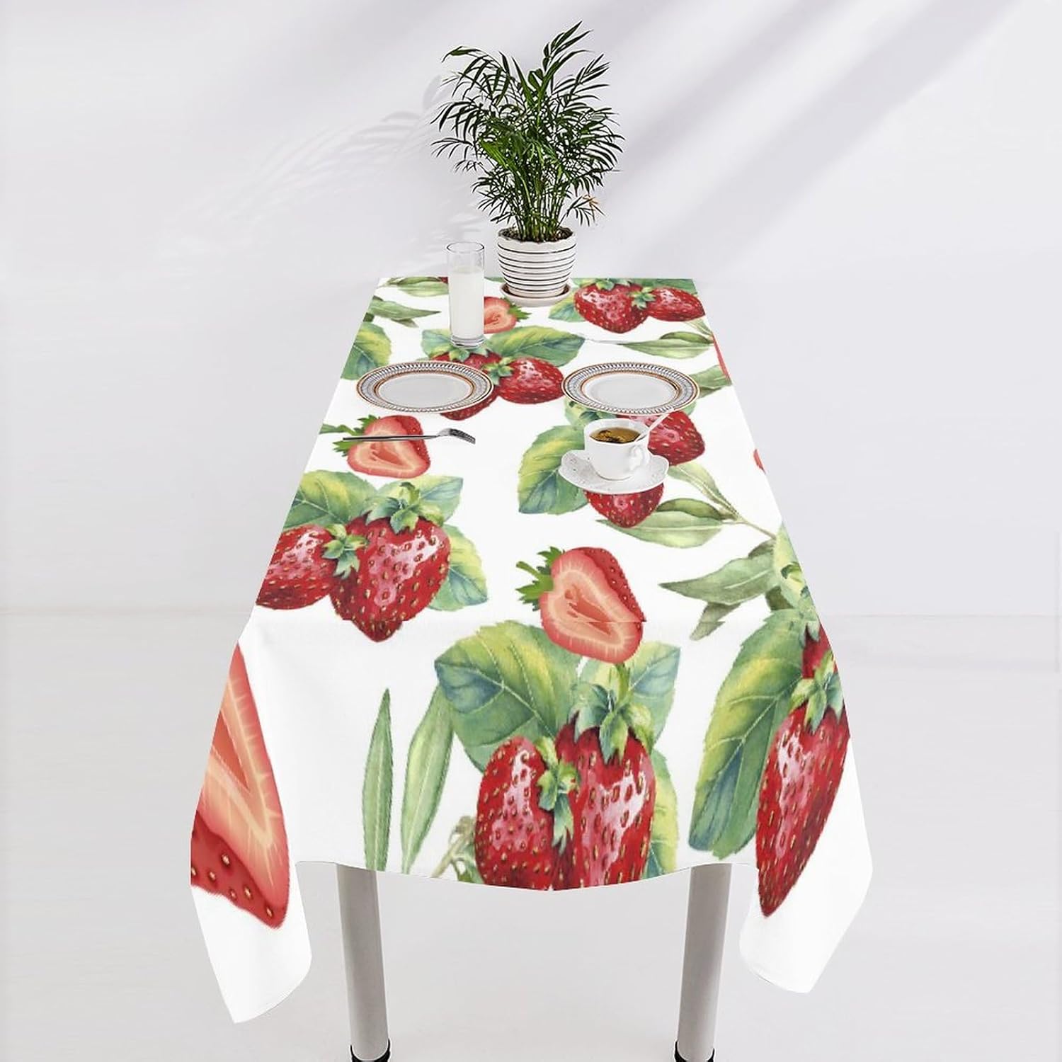 Manteles Negros Mantel rectangular de 60 x 120 pulgadas, estampado natural de frutas frescas, manteles lavables para mesas rectangulares, mantel
