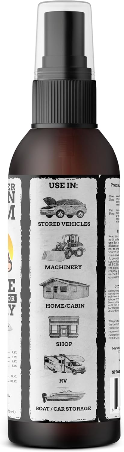 Tougher Than Tom Aerosol repelente de ratones, paquete de 3, 8 onzas líquidas de aceite de canela y menta prémium en aerosol para roedores,