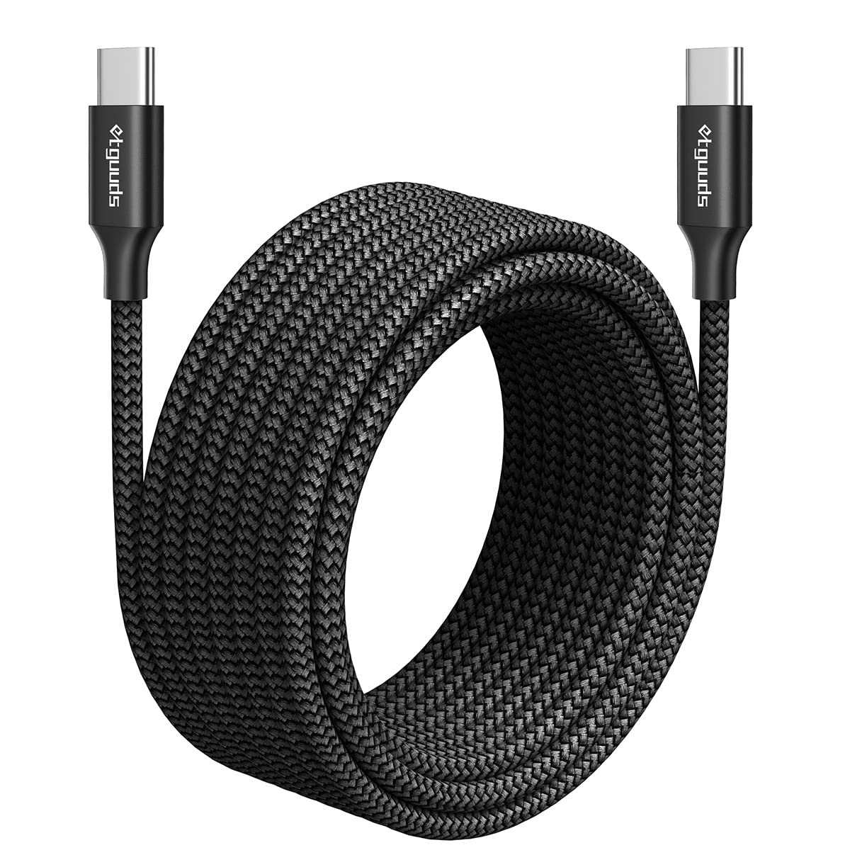 etguuds Cable largo USB C a USB C 20 pies, 1 unidad, cable de carga USB 2.0 tipo C a tipo C, cable trenzado de nailon, para Samsung Galaxy, Note,