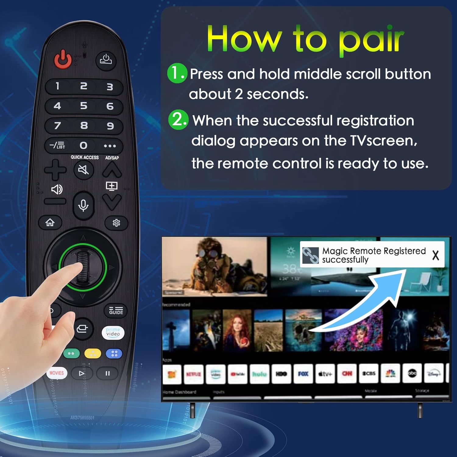 Repuesto para control remoto LG para Smart TV, modelos de Smart TV LG 2020-2019, compatible con AN-MR20GA, AN-MR19BA, con función mágica de voz y