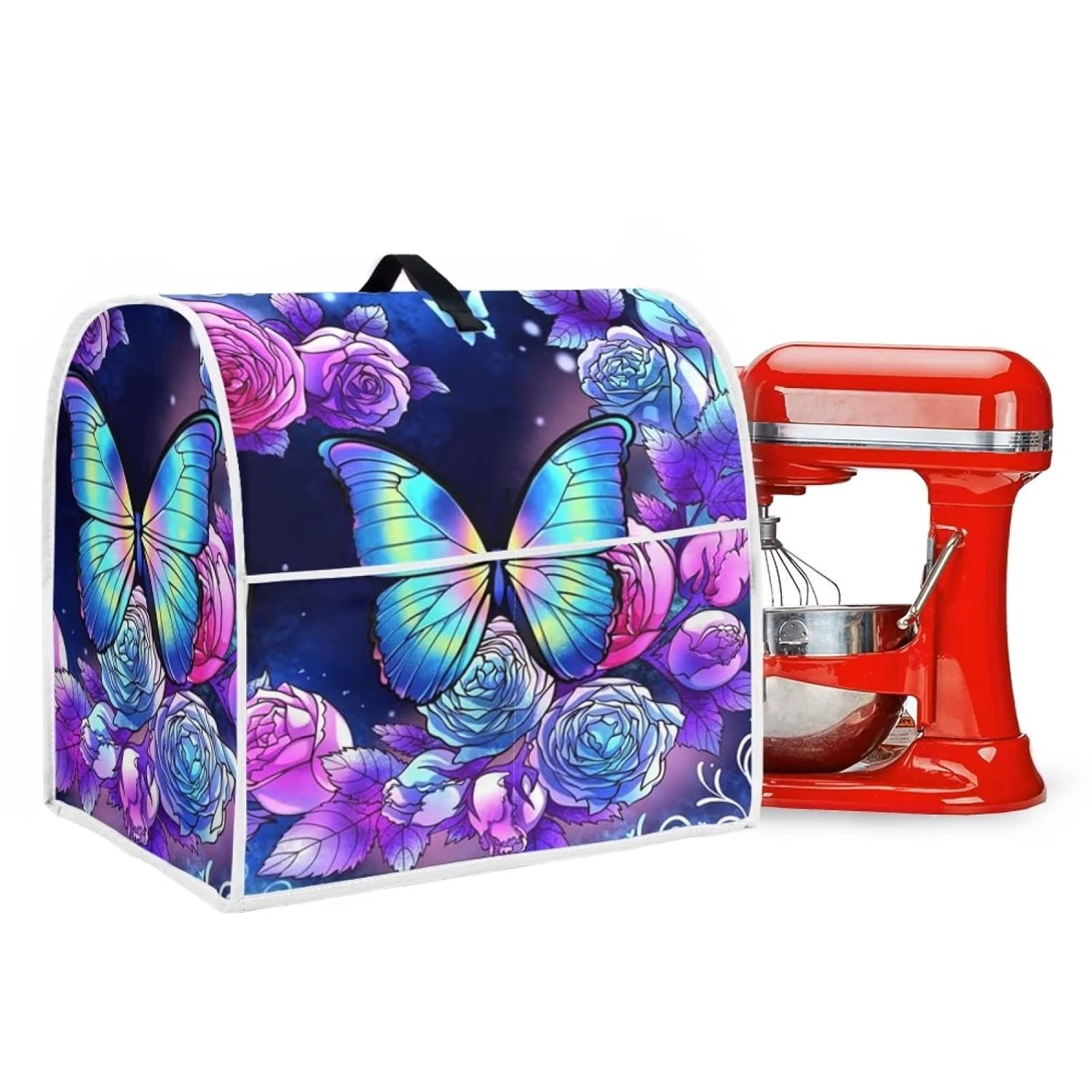 Hinthetall Fundas para batidora de pie de mariposa moradas compatibles con freidora de aire de 6 a 8 cuartos de galón, funda lavable a prueba de