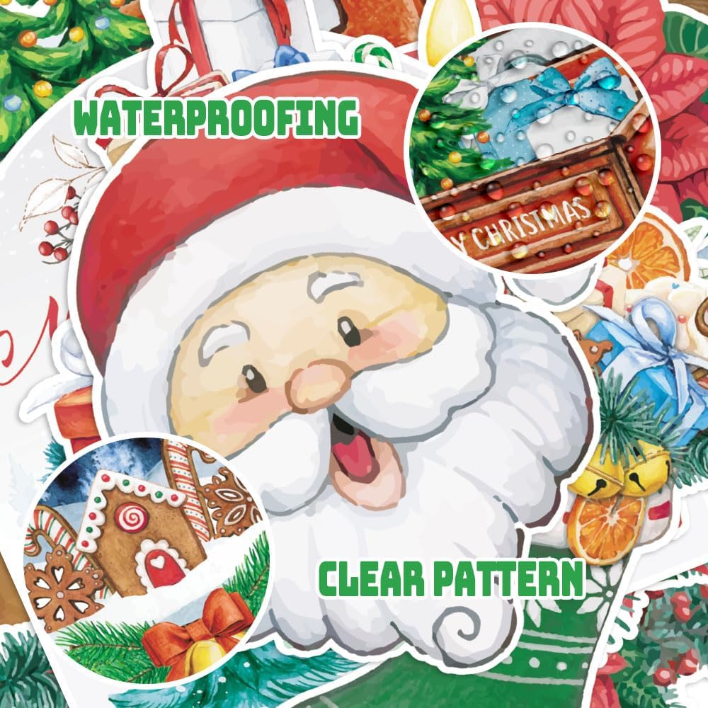 Hying Juego de 52 tableros de anuncios de Navidad, gnomos de Papá Noel, decoración de calcetines de Navidad, recortes de vacaciones de invierno,