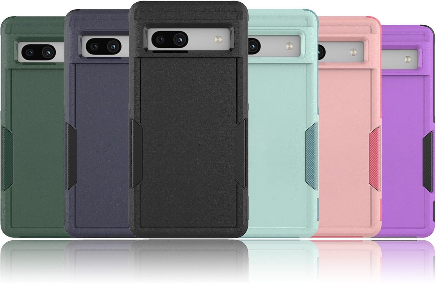 Oumida Funda para Google Pixel 7A, funda de teléfono Dual Guard Pixel 7a, capa trasera rígida de silicona híbrida a prueba de golpes, funda