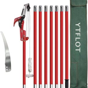 Sierras de poste de árbol de 26 pies, podadora de poste de árbol, cortadora de cizalla, podadora de ramas de coco, sierras manuales de poste (rojo) Sierras de poste de árbol de 26 pies, podadora de poste de árbol, cortadora de cizalla, podadora de ramas de coco, sierras manuales de poste (rojo)