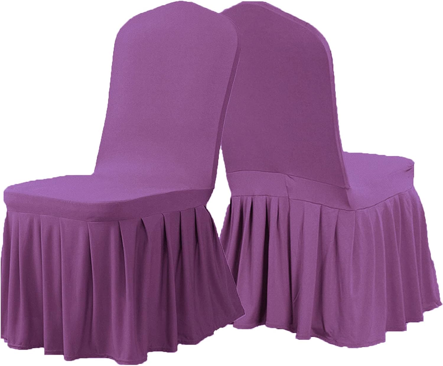 Dimatic Juego de 2 fundas para sillas de comedor, fundas elásticas Parsons con falda, de elastano súper ajuste, funda protectora de asiento para