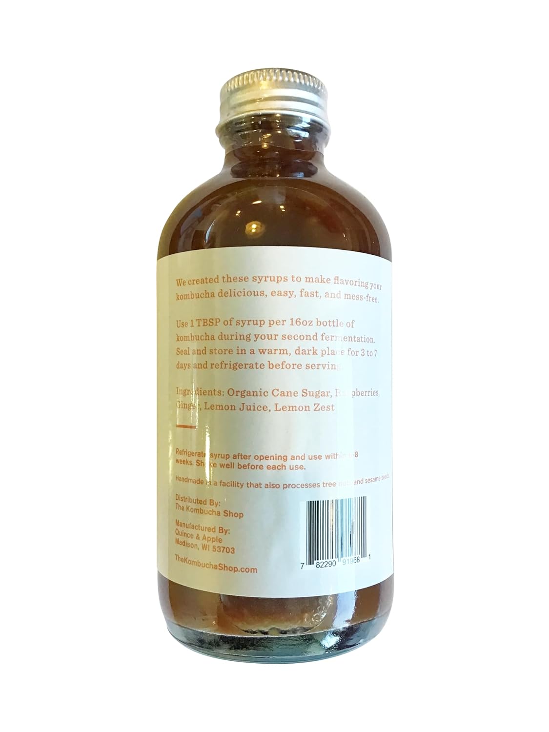 Jarabe de Frambuesa con Limón y Jengibre – Aromatizante de Kombucha para 2 Fermentación – The Kombucha Shop