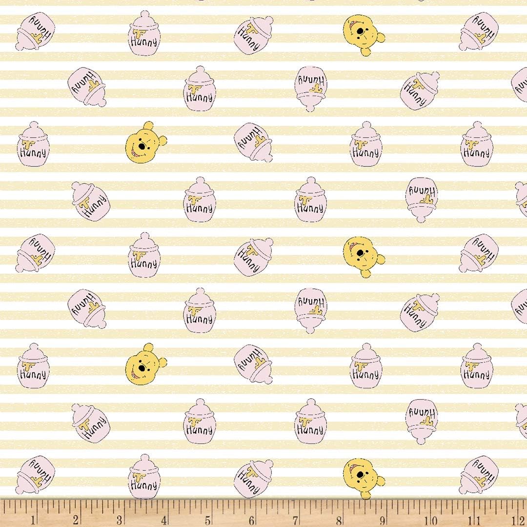 Disney Pooh Nursery Pooh Hunny – Tela acolchada de color amarillo claro