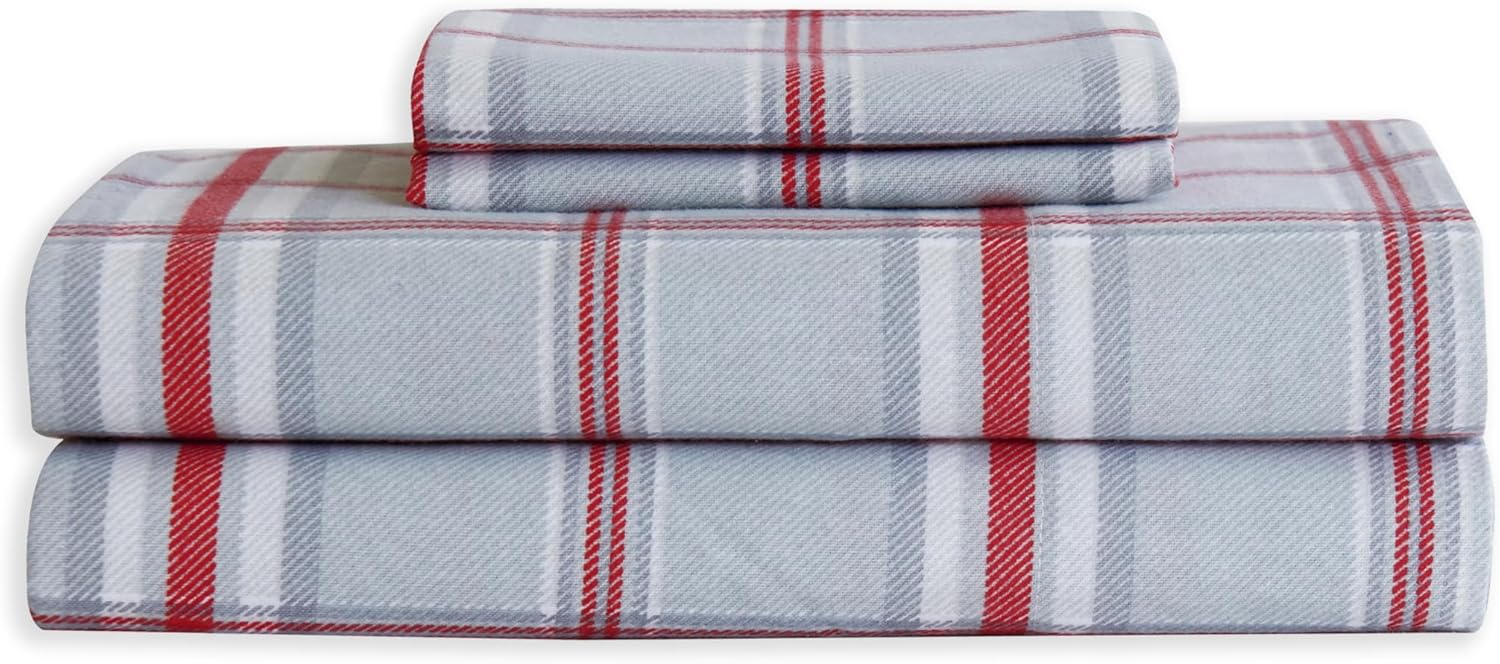 Elegant Comfort Juego de sábanas suaves de franela de 100% algodón turco, 4 piezas, calidad premium, sábana bajera con bolsillo profundo, ultra