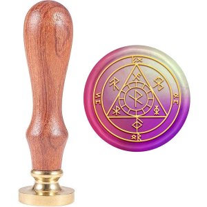 Sellos de cera de sellado de runas, sello de cera con patrón de escritura antigua, sellos de cobre de 0.984 in, reemplazo de cabeza de sello Sellos de cera de sellado de runas, sello de cera con patrón de escritura antigua, sellos de cobre de 0.984 in, reemplazo de cabeza de sello