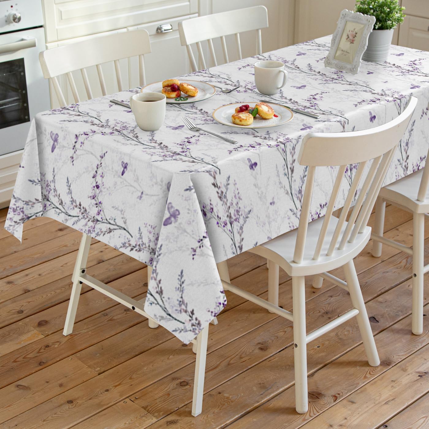 Mantel impermeable floral, mantel decorativo lavable para cocina, comedor, vacaciones, picnic al aire libre, manteles rectangulares de 60 x 120