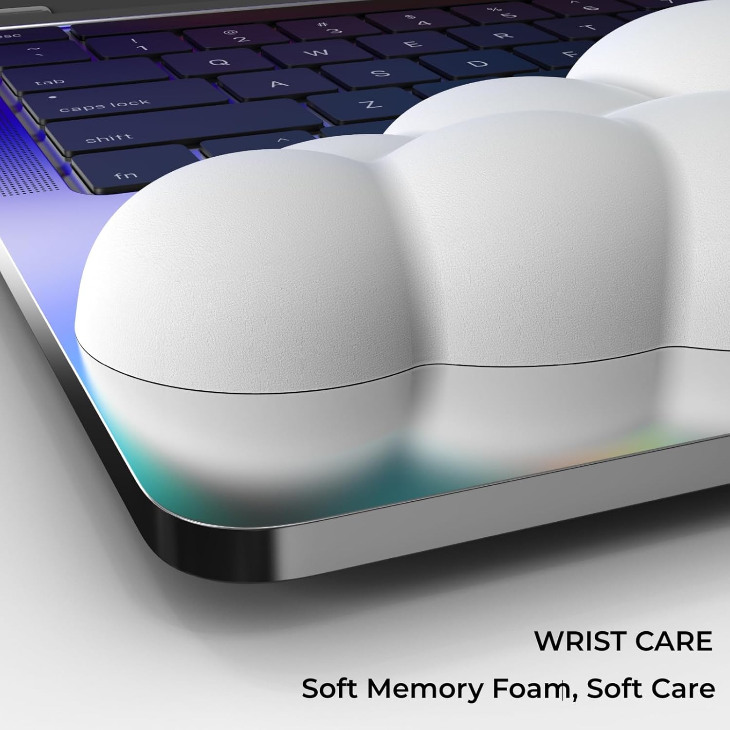 Reposamuñecas para teclado, alfombrilla para mouse con reposamuñecas, reposamuñecas de espuma viscoelástica, soporte de muñeca de diseño ergonómico