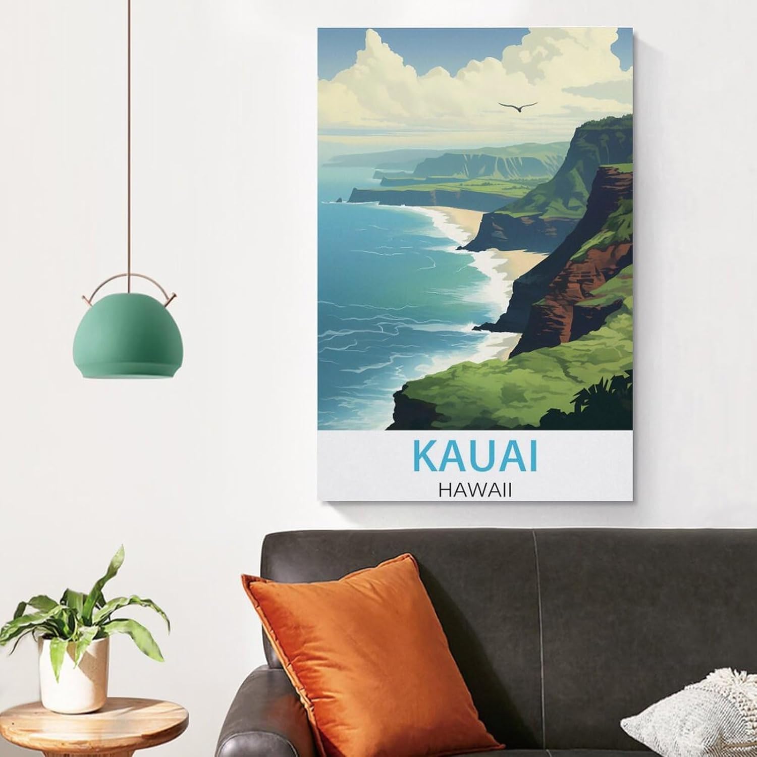 Kauai Hawaii – Pósteres de viaje vintage costeros de 08 x 12 pulgadas (7.9 x 11.8 in) para pared, pintura en lienzo para sala de estar, decoración