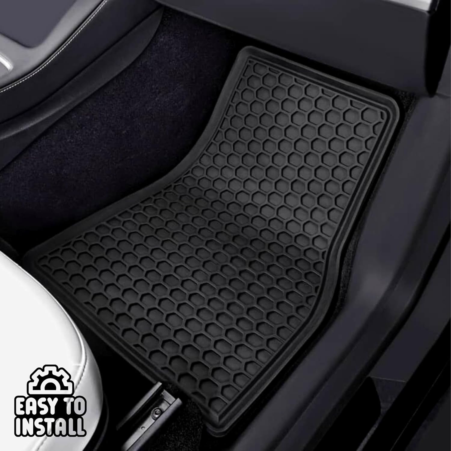 Alfombrillas para Volvo XC90 2016-2024 3Row All Weather 5items Rubber Set Negro Antideslizante