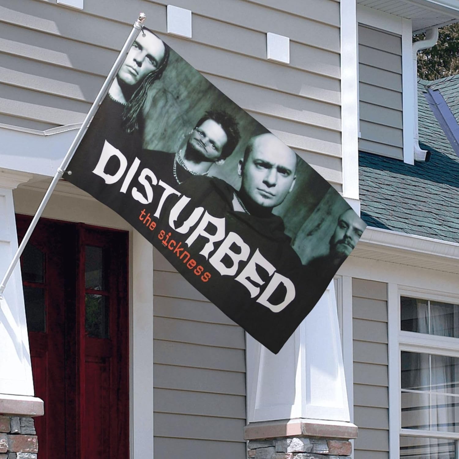 Disturbeds – Bandera de jardín con gráficos de moda, para decoración de interiores y exteriores, para fiestas en casa, 3 x 5 pies