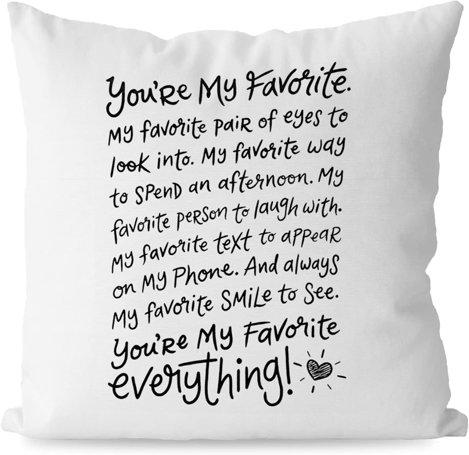 Sweet Sayings You’Re My Favorite Decor – Funda de almohada decorativa de 18 x 18 pulgadas, funda de almohada decorativa con refranes de amor para el