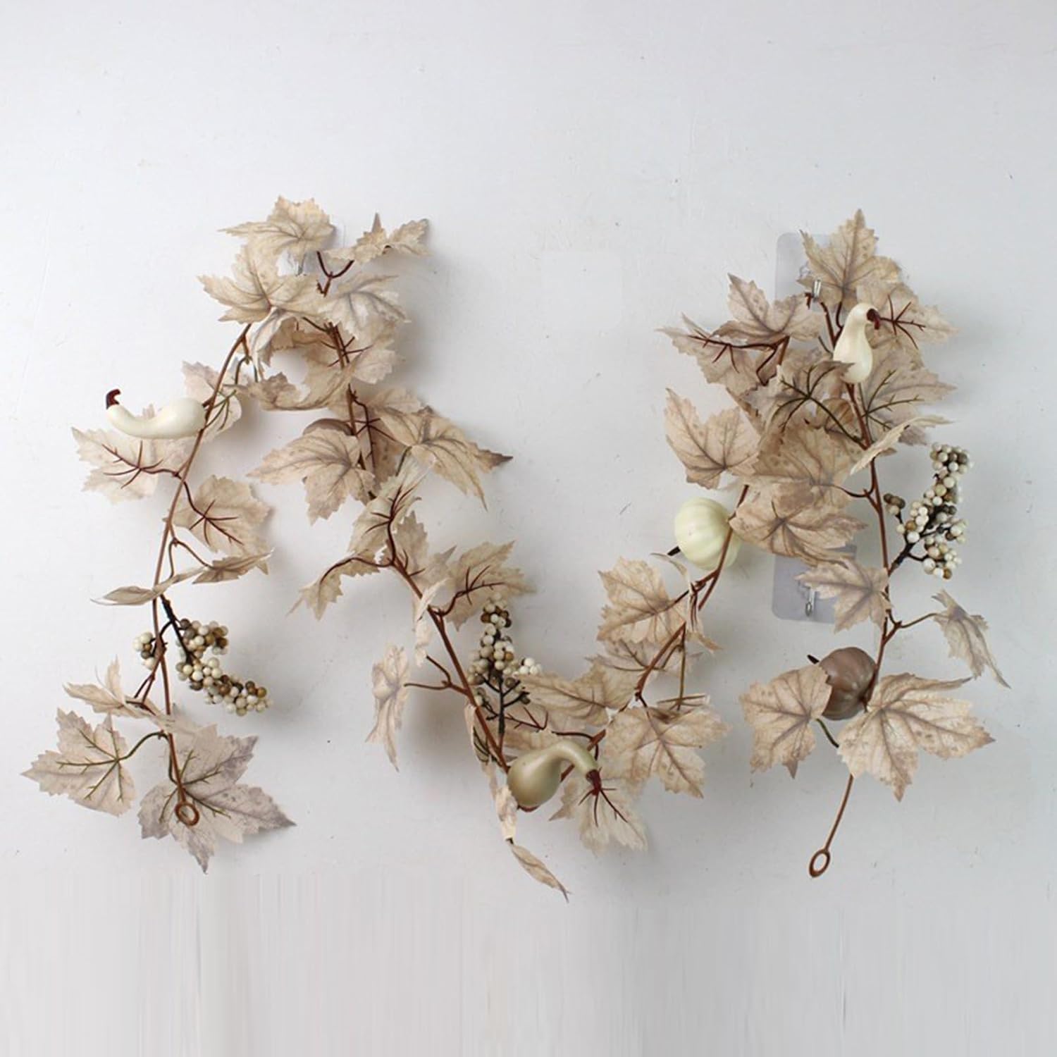 Guirnalda de hojas de arce de otoño de 75 pulgadas para decoraciones de Acción de Gracias, guirnalda de hojas de otoño realista de 6 pies para