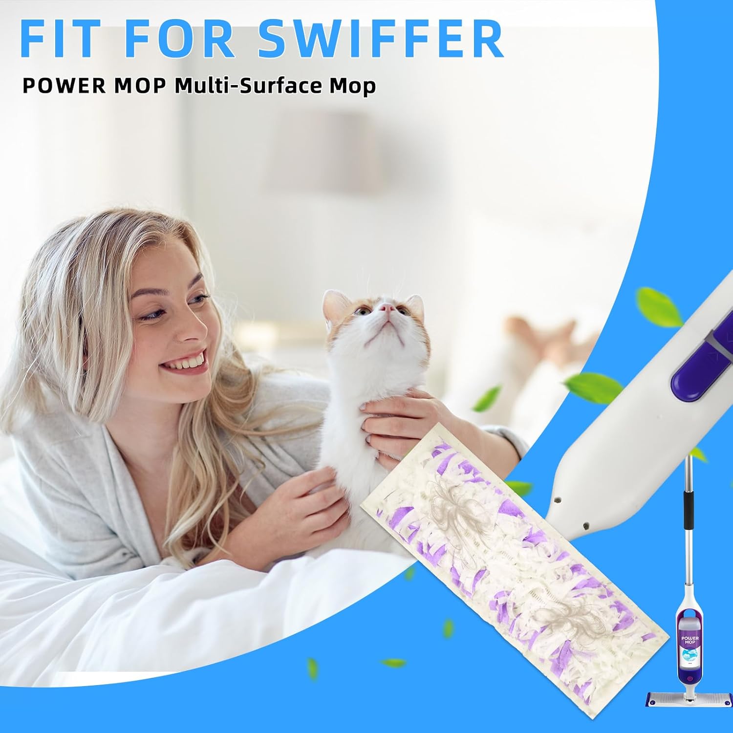 15 repuestos de almohadillas desechables para trapeador Swiffer PowerMop multisuperficie, almohadillas de repuesto de limpieza por pulverización