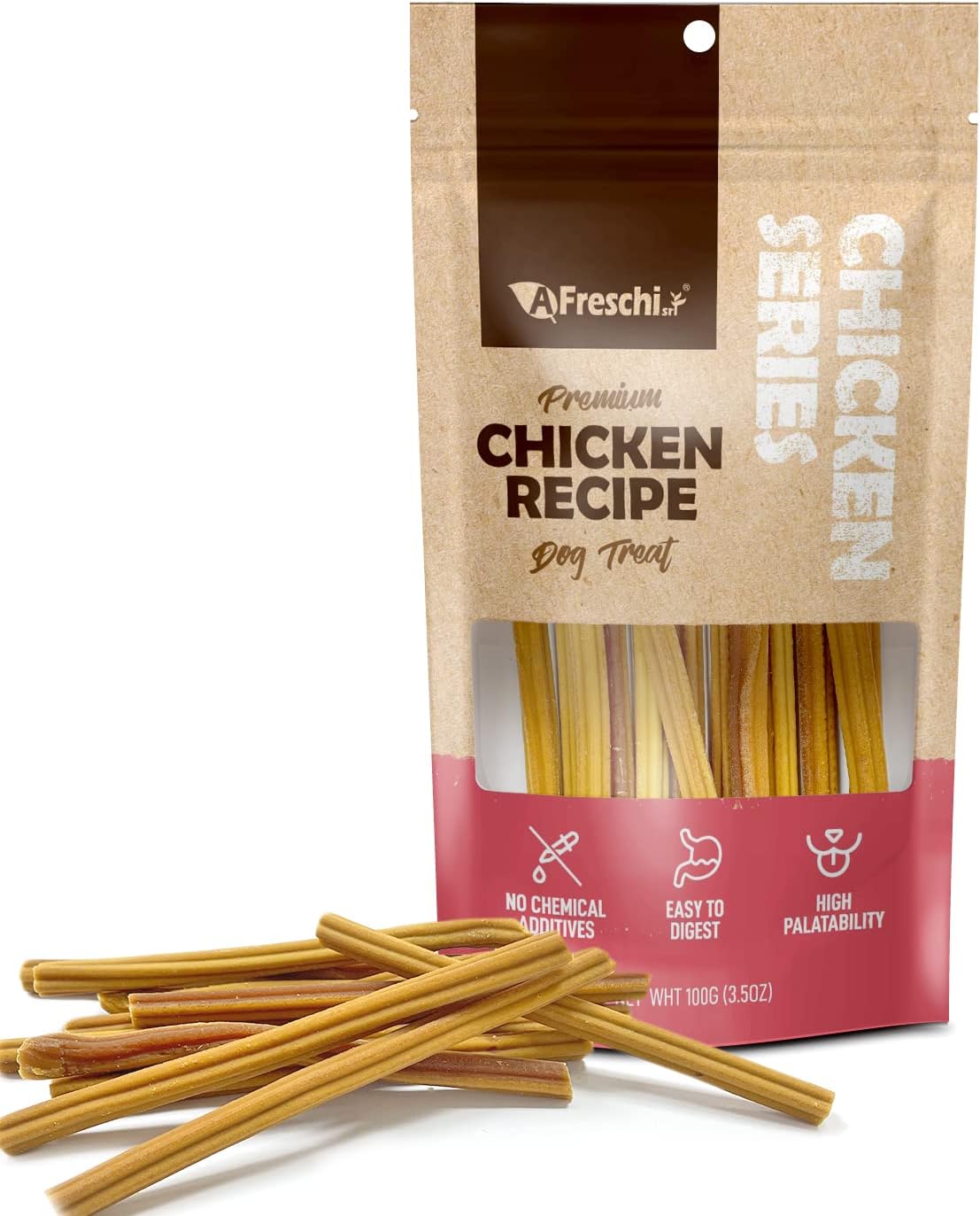 Afreschi – Golosinas de pollo para perros de la serie de pollo, golosinas naturales de grado humano para perros, adecuadas para entrenamiento