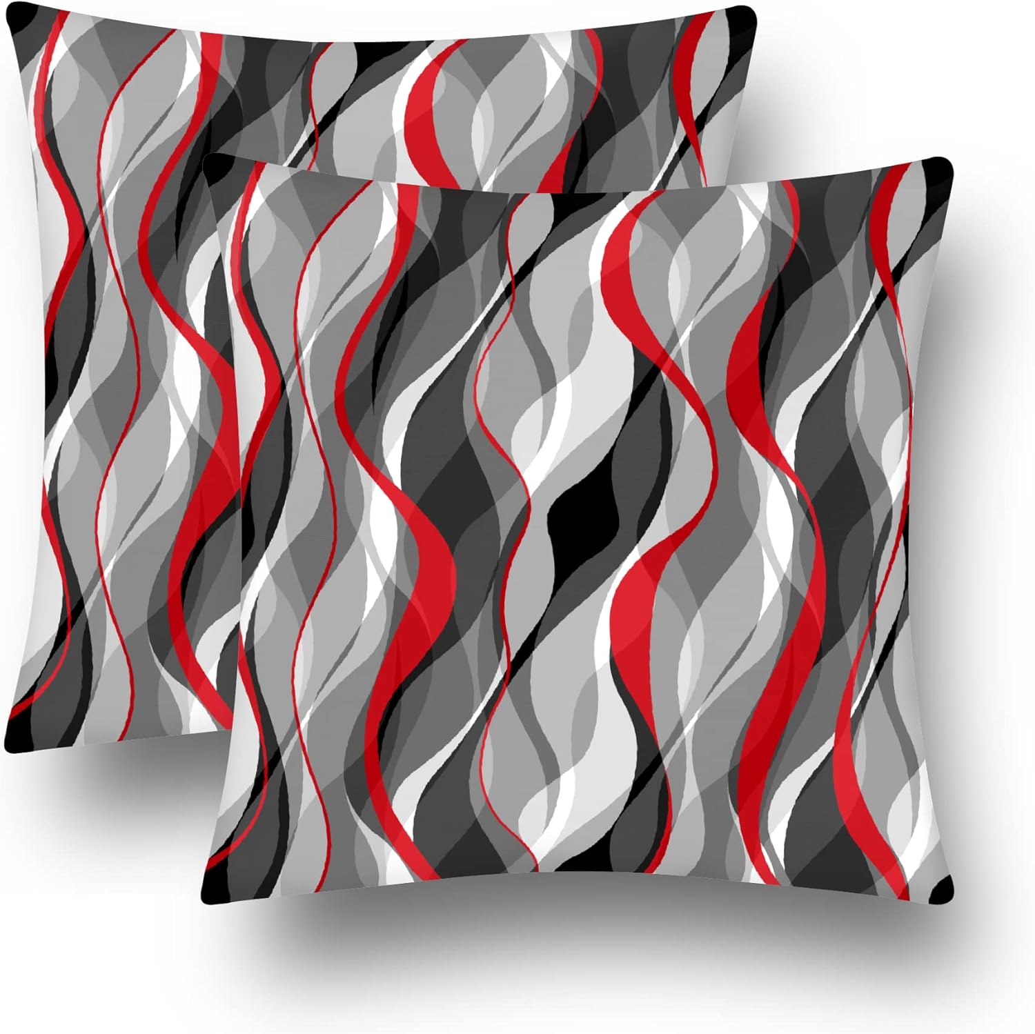 Juego de 2 fundas de almohada con diseño de líneas geométricas modernas para sala de estar, sofá, decoración del hogar, arte abstracto, fundas