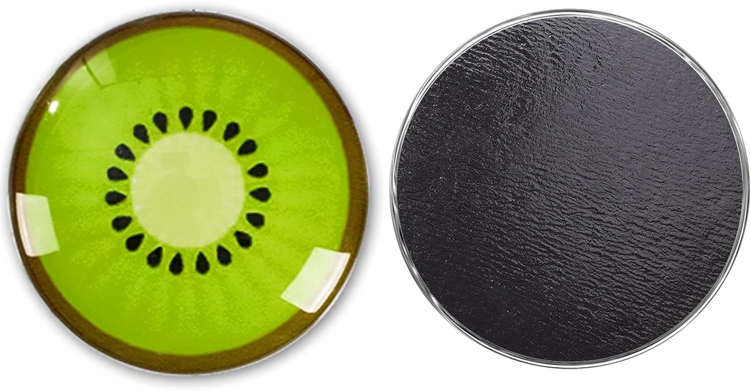 Whaline Imanes redondos para refrigerador de frutas, 18 unidades, imanes de cristal para nevera, coloridos, naranja y limón, calcomanías magnéticas